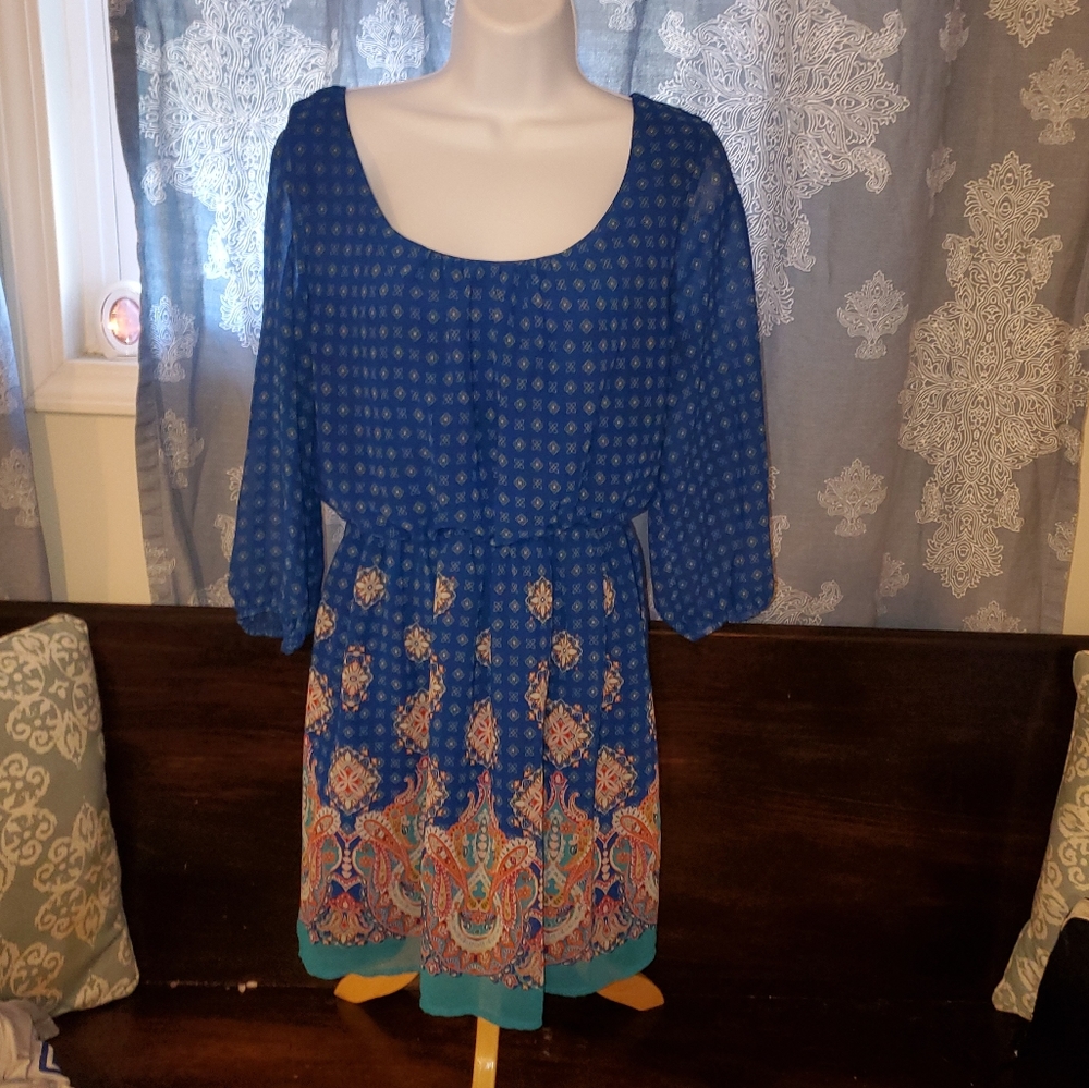 Blue long sleeve dress